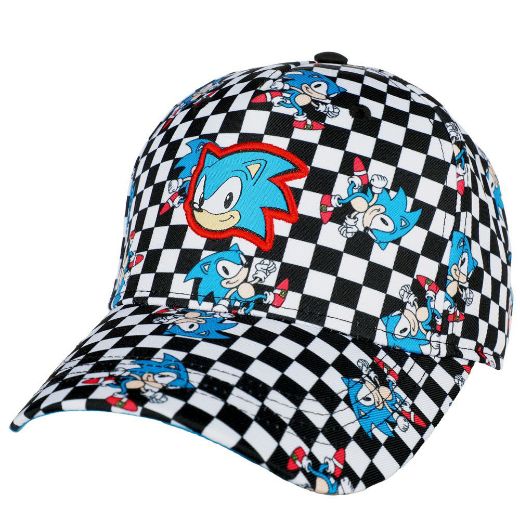 Picture of Sonic Checkered Youth AOP Curved Bill Snapback