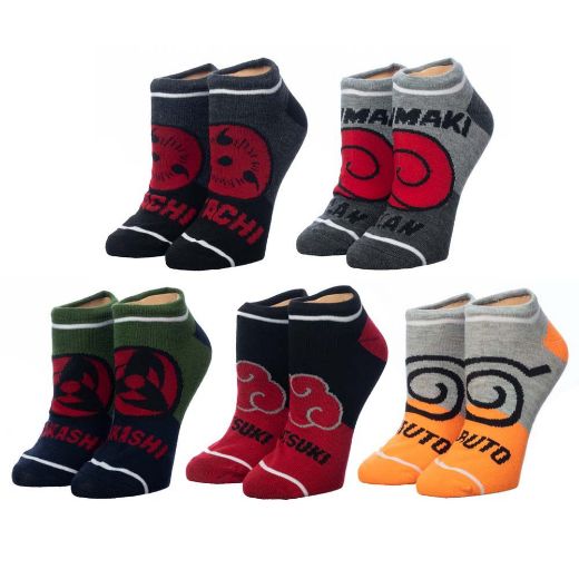 Picture of Naruto Colorblock 5 Pair Ankle Socks
