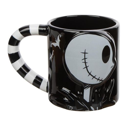 Picture of The Nightmare Before Christmas Jack & Sally 20 oz. Sculpted Ceramic Mugs - Set of 2