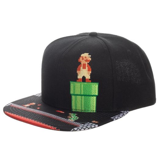 Picture of Super Mario 8-Bit Bill Flat Bill Snapback