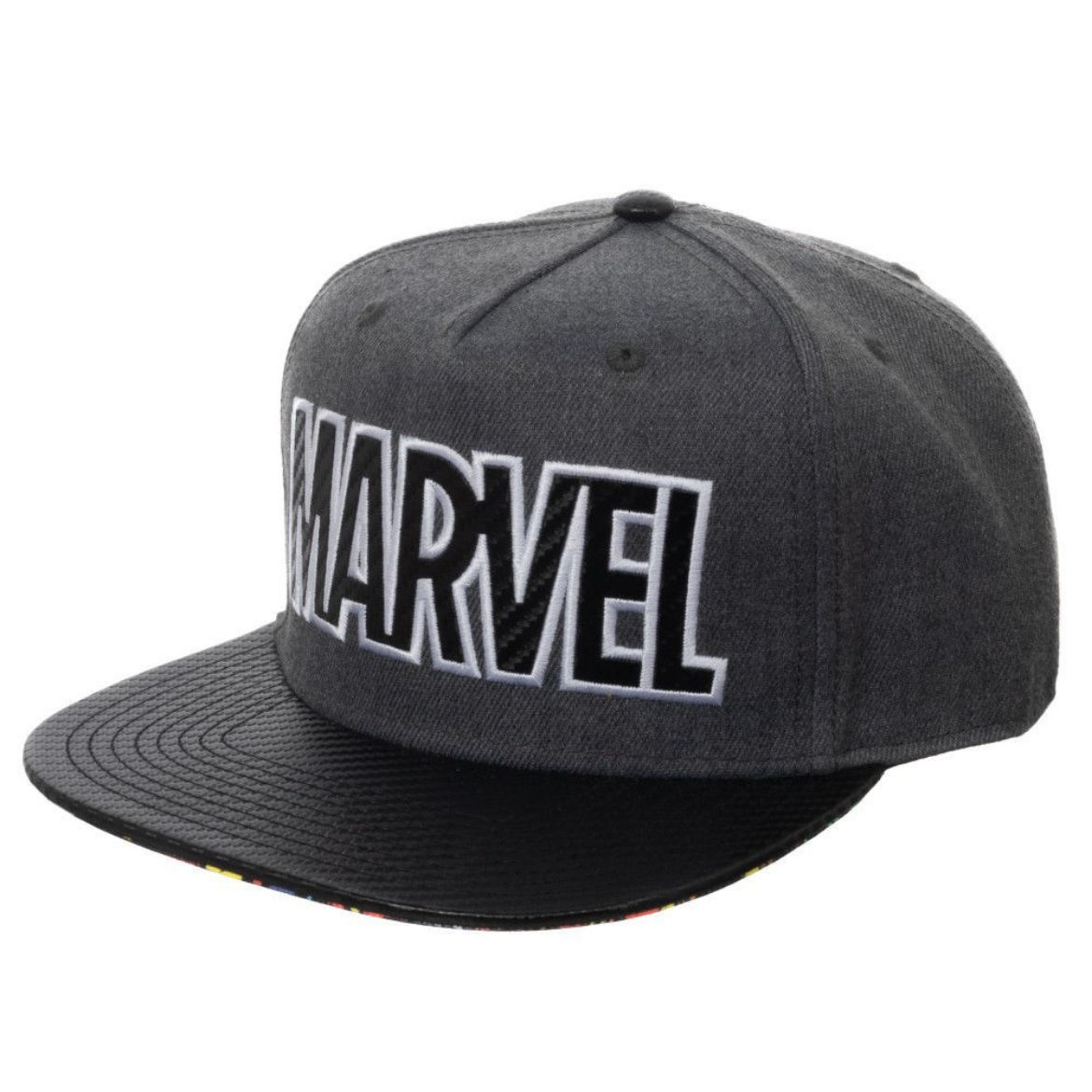 Picture of Marvel Logo Carbon Fiber Flat Bill Snapback