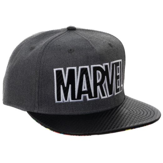 Picture of Marvel Logo Carbon Fiber Flat Bill Snapback