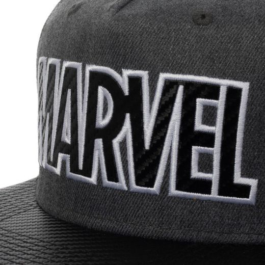 Picture of Marvel Logo Carbon Fiber Flat Bill Snapback