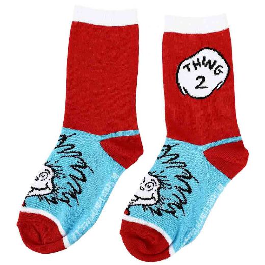 Picture of Dr. Seuss Cat in the Hat 3 Pair Youth Crew Socks