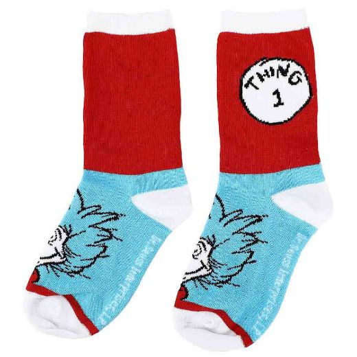 Picture of Dr. Seuss Cat in the Hat 3 Pair Youth Crew Socks