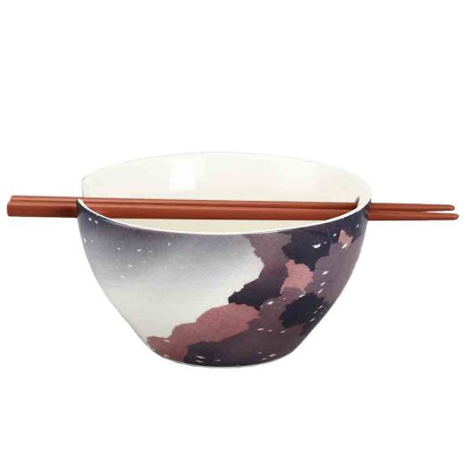 Picture of Godzilla 20 oz. Ceramic Ramen Bowl with Chopsticks