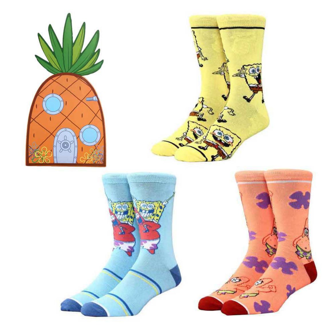Picture of SpongeBob & Patrick Pineapple 3 Pair Crew Box Set