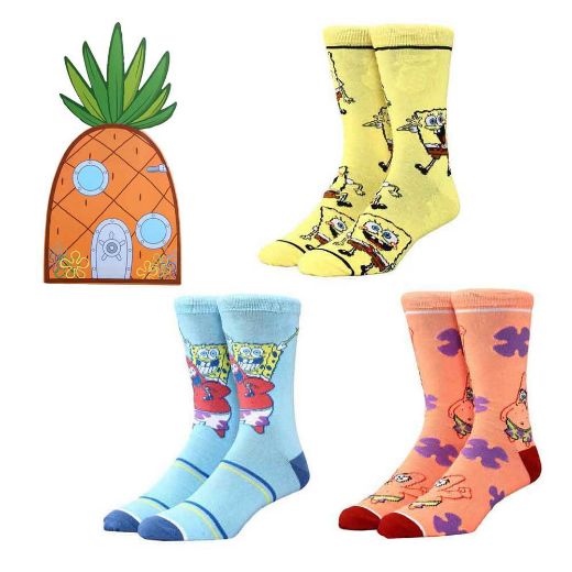 Picture of SpongeBob & Patrick Pineapple 3 Pair Crew Box Set