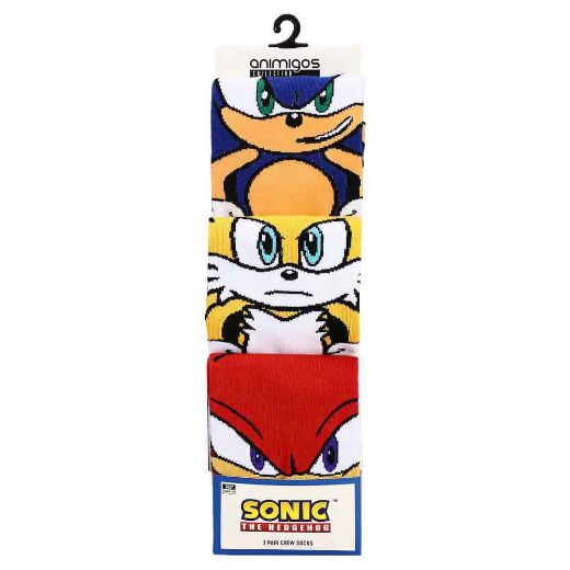 Picture of Sonic the Hedgehog  Sonic, Tails, and Knuckles 3 Pair Crew Sock