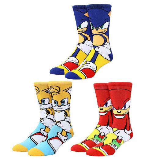 Picture of Sonic the Hedgehog  Sonic, Tails, and Knuckles 3 Pair Crew Sock