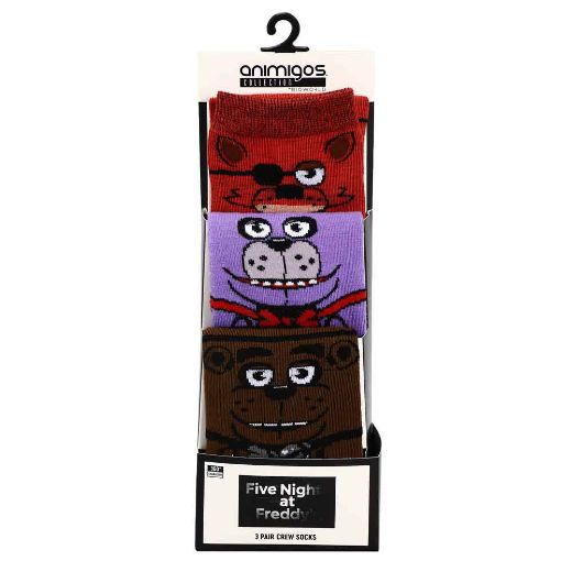 Picture of Five Nights at Freddy's 3 Pair Youth Animigos 360 Character Socks