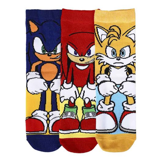 Picture of Sonic The Hedgehog Modern Sonic 3 Pair Animigos 360 Character Socks