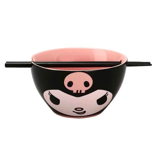 Picture of Kuromi 20 oz. Ceramic Ramen Bowl with Chopsticks
