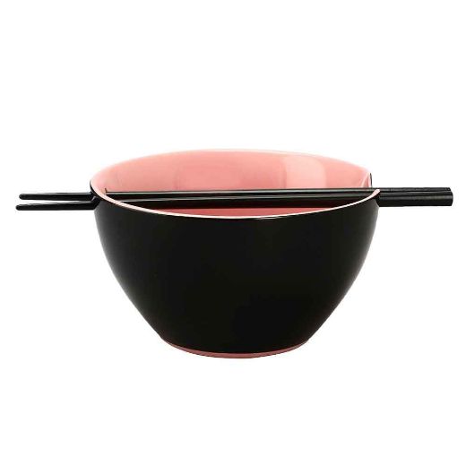Picture of Kuromi 20 oz. Ceramic Ramen Bowl with Chopsticks