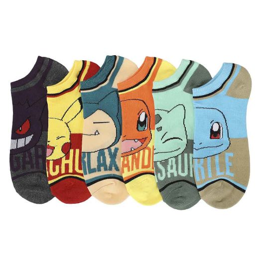 Picture of Pokemon Character Names 6 Pair Ankle Socks