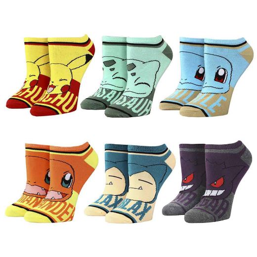 Picture of Pokemon Character Names 6 Pair Ankle Socks