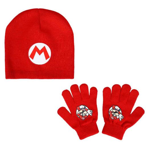 Picture of Super Mario Bros Youth Beanie & Gloves Combo - Set of 2