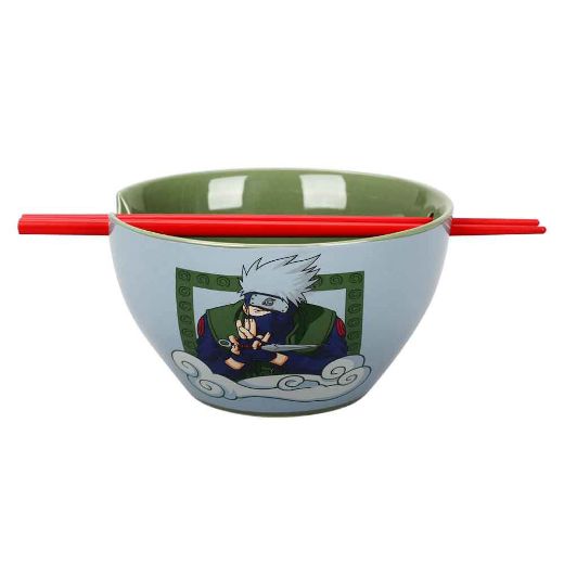 Picture of Naruto Kakashi 20 oz. Ceramic Ramen Bowl with Chopsticks