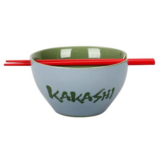 Picture of Naruto Kakashi 20 oz. Ceramic Ramen Bowl with Chopsticks