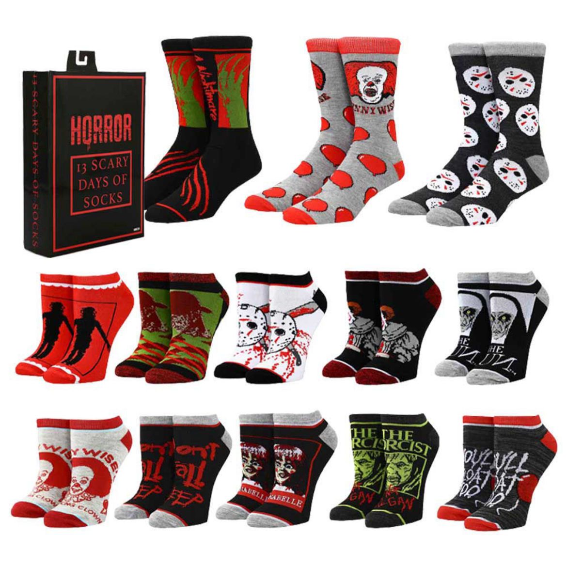 Picture of Horror Icons 13 Days of Scary Socks Box Set