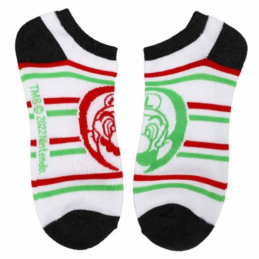 Picture of Super Mario Mixed Icons 5 Pair Ankle Socks