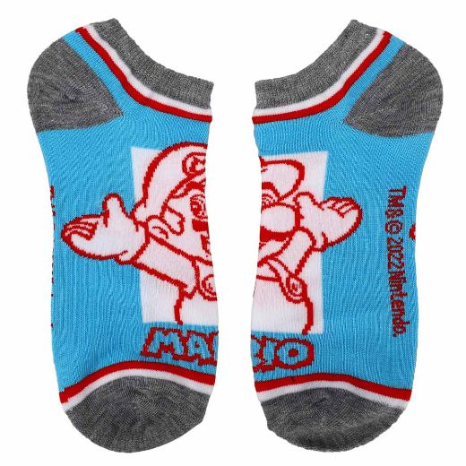 Picture of Super Mario Mixed Icons 5 Pair Ankle Socks