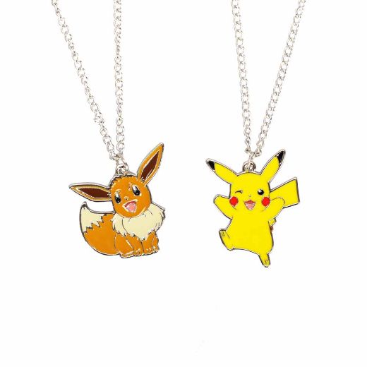 Picture of Pokemon Pikachu & Eevee Magnetic Pokeball Charm Necklace
