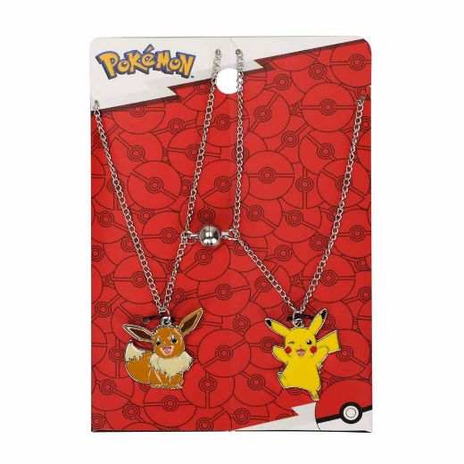 Picture of Pokemon Pikachu & Eevee Magnetic Pokeball Charm Necklace