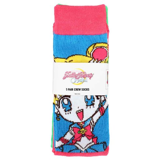 Picture of Sailor Moon Striped 5 Pair Crew Socks