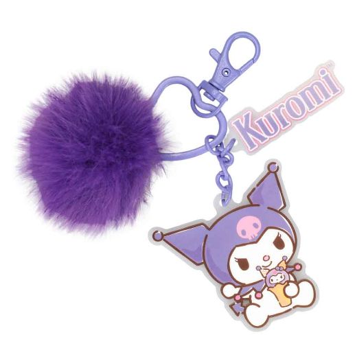 Picture of Kuromi Multi-Charm & Pom Pom Keychain