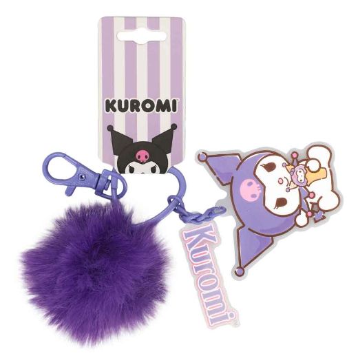 Picture of Kuromi Multi-Charm & Pom Pom Keychain