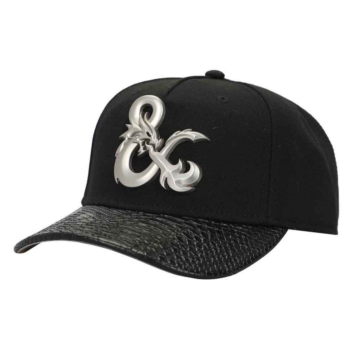Picture of Dungeons & Dragons Metal Badge and Dragon Skin Pre-Curved Bill Snapback