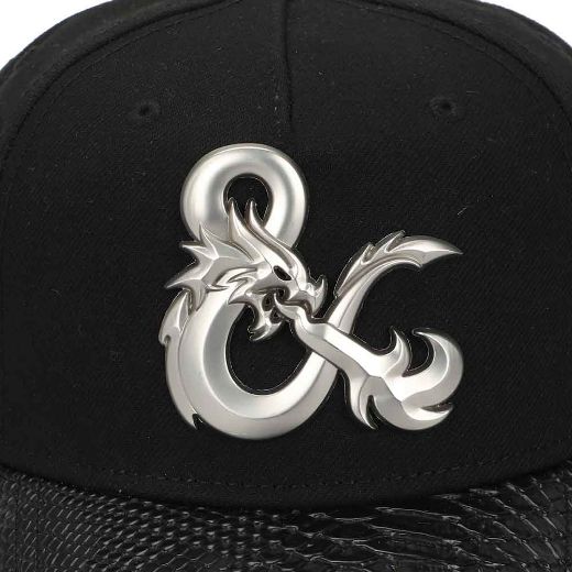 Picture of Dungeons & Dragons Metal Badge and Dragon Skin Pre-Curved Bill Snapback