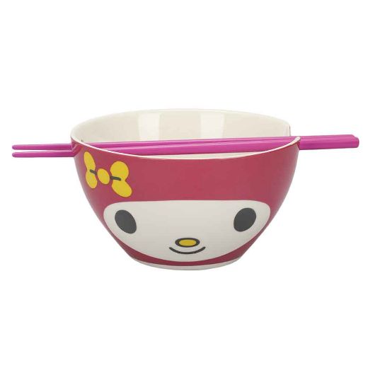 Picture of My Melody 20 oz. Ceramic Ramen Bowl with Chopsticks
