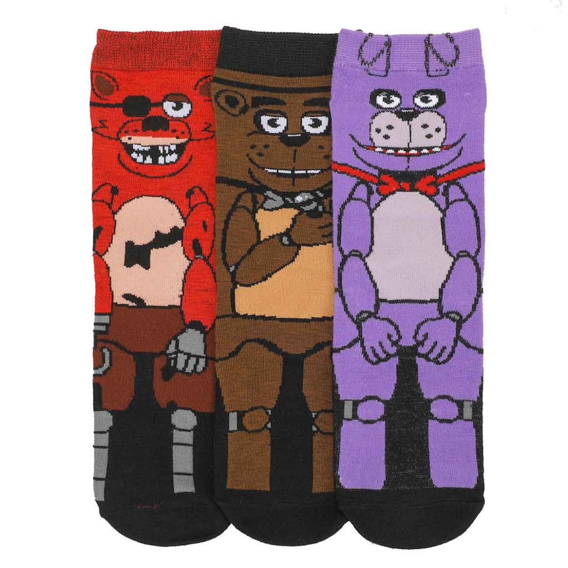 Picture of Five Nights at Freddy's 3 Pair Youth Animigos 360 Character Socks