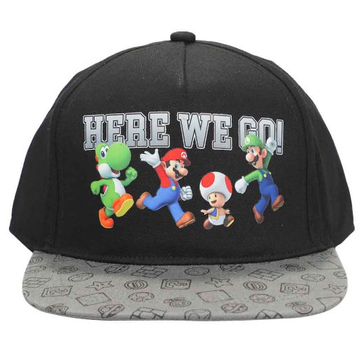 Picture of Super Mario Here We Go Youth Flat Bill Snapback