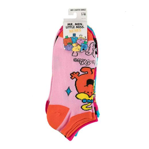 Picture of Little Miss Characters 5 Pair Ankle Socks