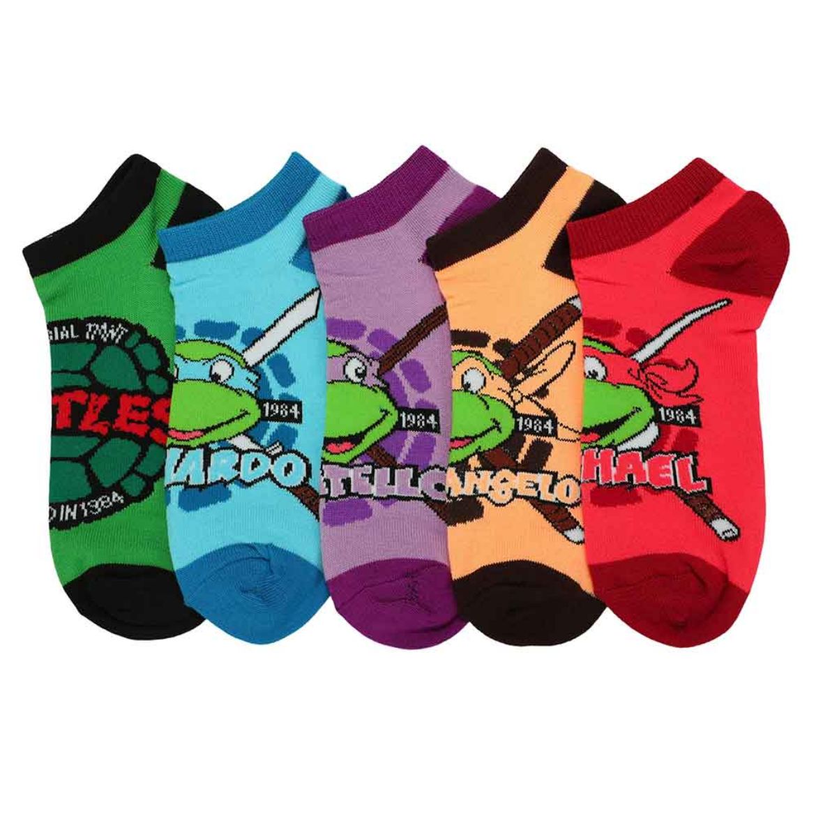 Picture of Teenage Mutant Ninja Turtles Retro Characters 5 Pair Ankle Socks