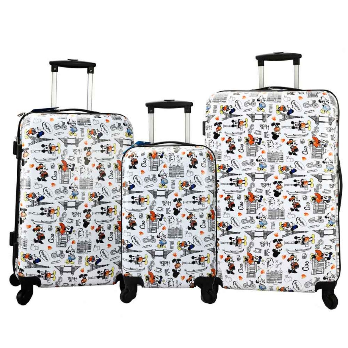 Picture of Disney Mickey & Minnie AOP 3 Piece Luggage Set