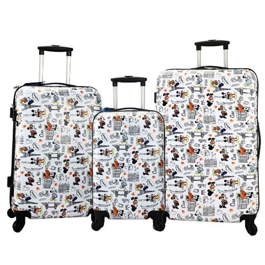 Picture of Disney Mickey & Minnie AOP 3 Piece Luggage Set