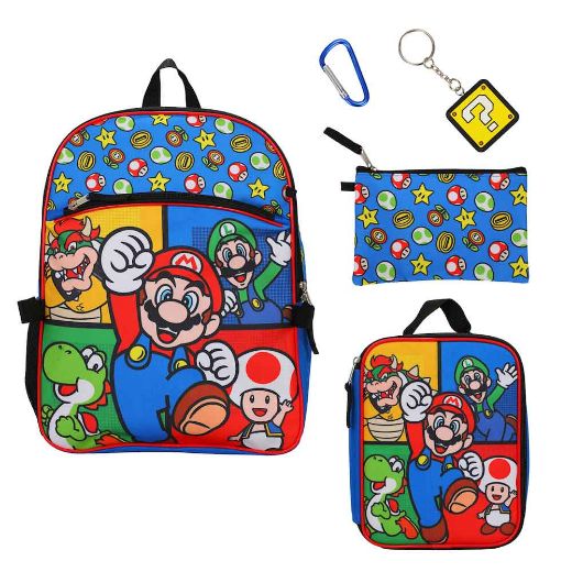 Picture of Super Mario 5 pc Backpack Set