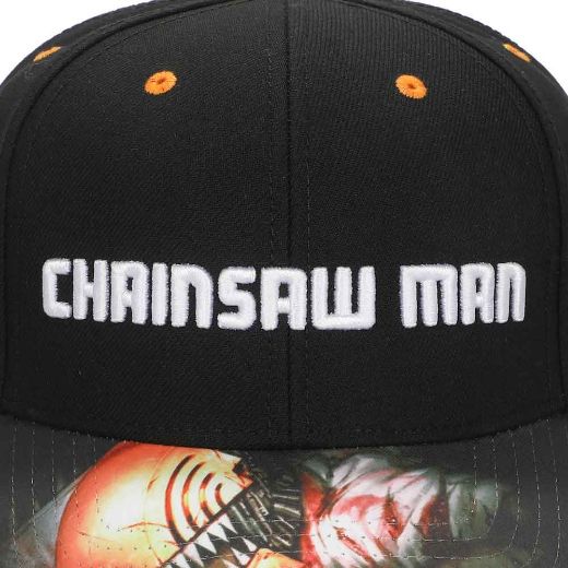 Picture of Chainsaw Man Raised Logo Embroidered Pre-Curved Bill Snapback