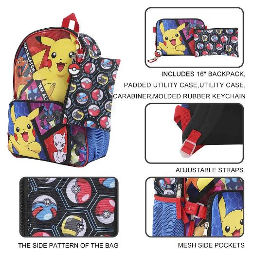 Picture of Pokemon Gotta Catch 'Em All 5pc Backpack Set