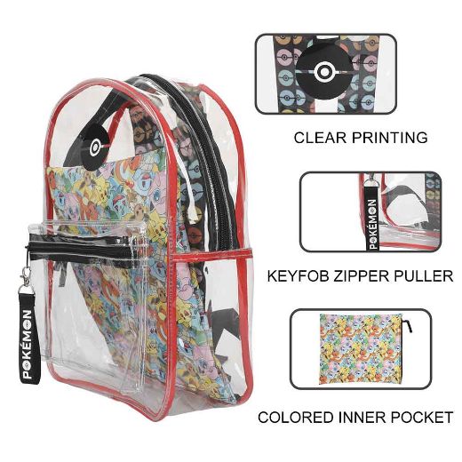 Picture of Pokemon Clear Vinyl Backpack & AOP Utility Case