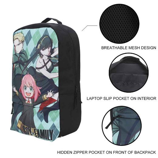 Picture of Spy x Family Argyle Print Laptop Backpack