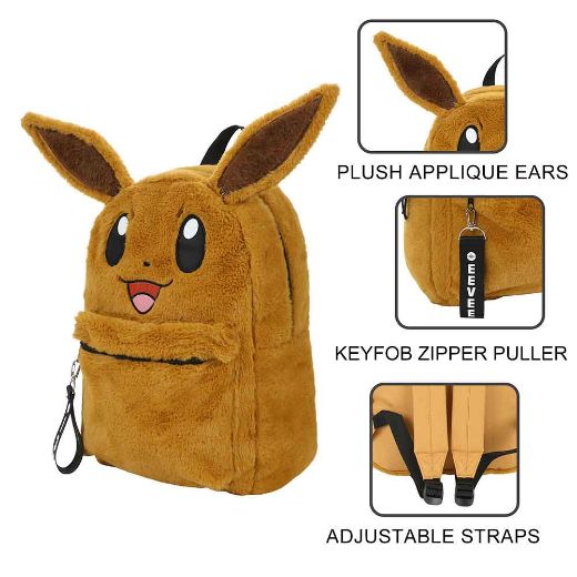Picture of Pokemon Eevee 3D Faux Fur Laptop Backpack