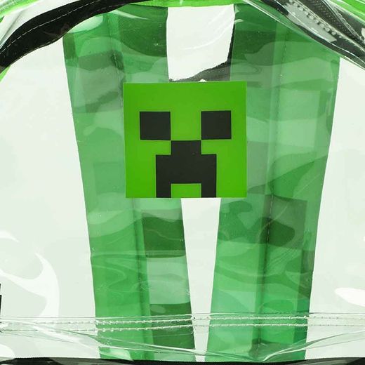 Picture of Minecraft Creeper Clear Vinyl Backpack & AOP Utility Case