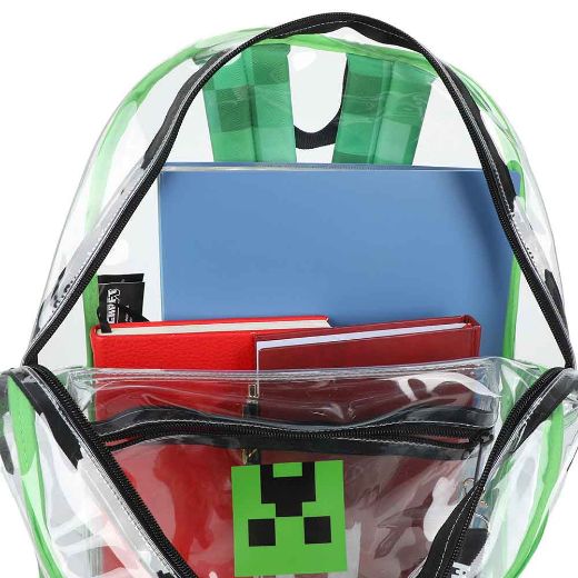 Picture of Minecraft Creeper Clear Vinyl Backpack & AOP Utility Case