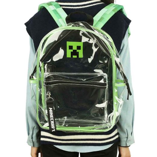 Picture of Minecraft Creeper Clear Vinyl Backpack & AOP Utility Case