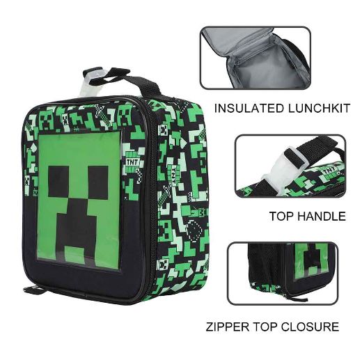 Picture of Minecraft Creeper Insulated Lunch Tote